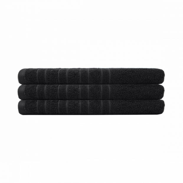 Pure4u Luxe Hotel Handdoek - Zwart - 3 stuks - 70x140cm - 550 g/m2