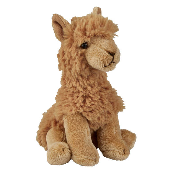 Pluche knuffel dieren Alpaca 15 cm - Speelgoed Alpacas knuffelbeesten - Knuffeldier