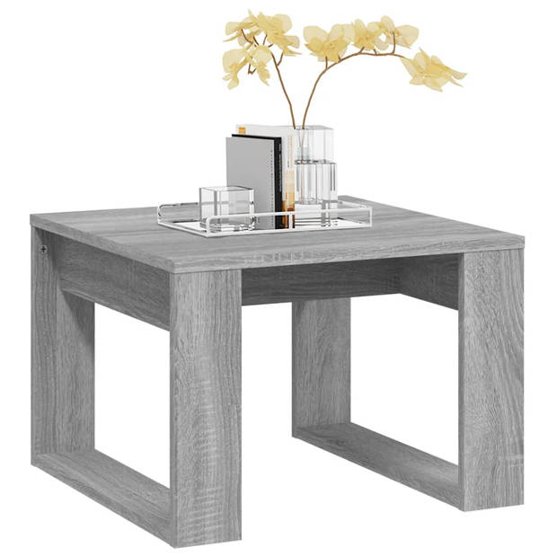 The Living Store Woonkamertafel - Grijs Sonoma Eiken - 50 x 50 x 35 cm - Duurzaam Hout