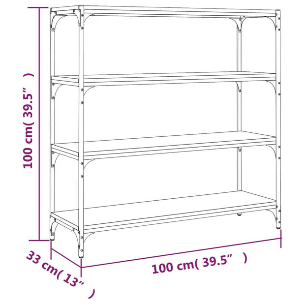 The Living Store Boekenkast - Sonoma eiken - 100 x 33 x 100 cm - Duurzaam materiaal