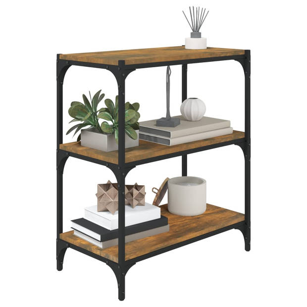 The Living Store Boekenkast - gerookt eiken - 60 x 33 x 70.5 cm - industrieel design