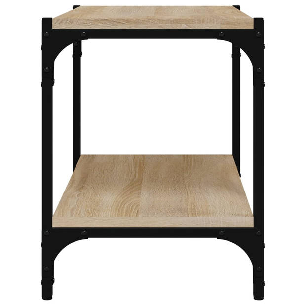 vidaXL Tv-meubel 60x33x41 cm bewerkt hout en staal sonoma eikenkleurig