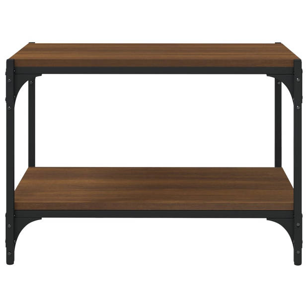 vidaXL Tv-meubel 60x33x41 cm bewerkt hout en staal bruin eikenkleur
