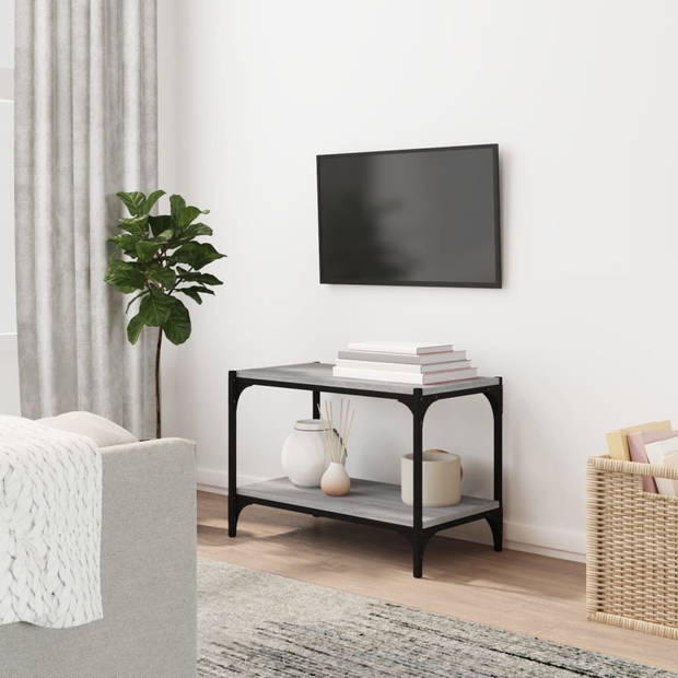 The Living Store TV-meubel Industrieel - 60 x 33 x 41 cm - Grijs sonoma eiken
