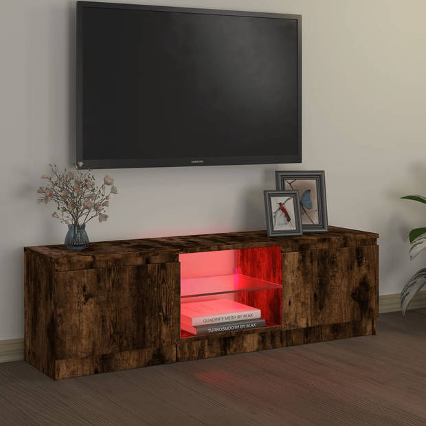 vidaXL Tv-meubel met LED-verlichting 120x30x35,5 cm gerookt eikenkleur