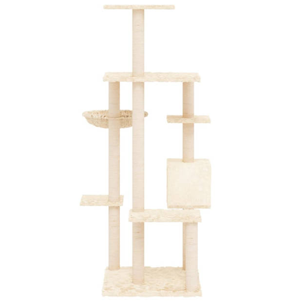 The Living Store Kattenboom - Krabmeubel - Compact design - Comfortabel pluche - Duurzaam sisaltouw - Inclusief