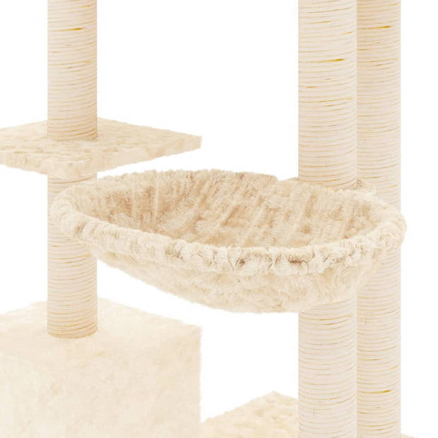 vidaXL Kattenmeubel met sisal krabpalen 142 cm crèmekleurig