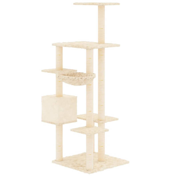 The Living Store Kattenboom - Krabmeubel - Compact design - Comfortabel pluche - Duurzaam sisaltouw - Inclusief