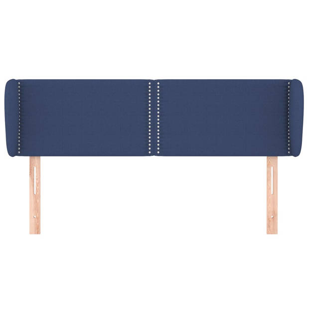 vidaXL Hoofdbord met randen 147x23x78/88 cm stof blauw