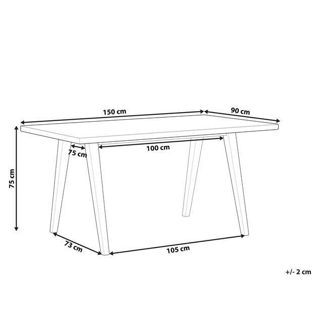 Beliani LENISTER - Eettafel-Lichte houtkleur-MDF