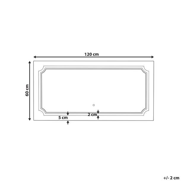 Beliani ARROMACHNES - Badkamerspiegel-Zilver-Glas