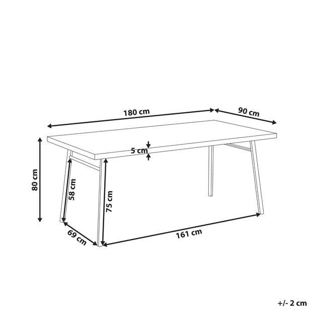 Beliani IVORIE - Eettafel-Lichte houtkleur-MDF