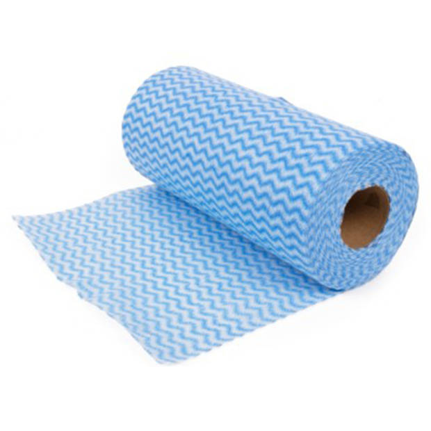 Benson 50x Reinigingsdoekjes / schoonmaakdoekjes op rol - Blauw - Vaatdoekjes