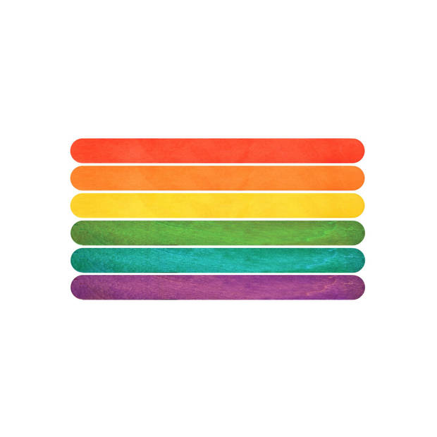 Houten knutselstokjes/ijsstokjes 2x50 stuks regenboog kleurenmix 11 cm - Houten knutselstokjes