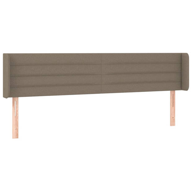 vidaXL Hoofdbord met randen 203x16x78/88 cm stof taupe