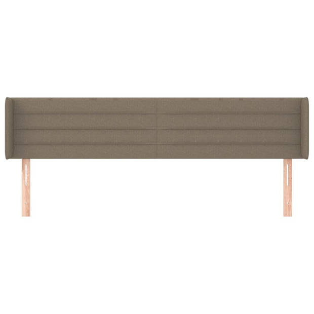 vidaXL Hoofdbord met randen 203x16x78/88 cm stof taupe