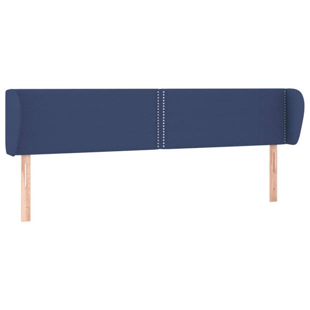 vidaXL Hoofdbord met randen 203x23x78/88 cm stof blauw