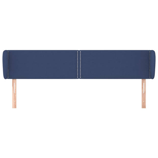 vidaXL Hoofdbord met randen 203x23x78/88 cm stof blauw