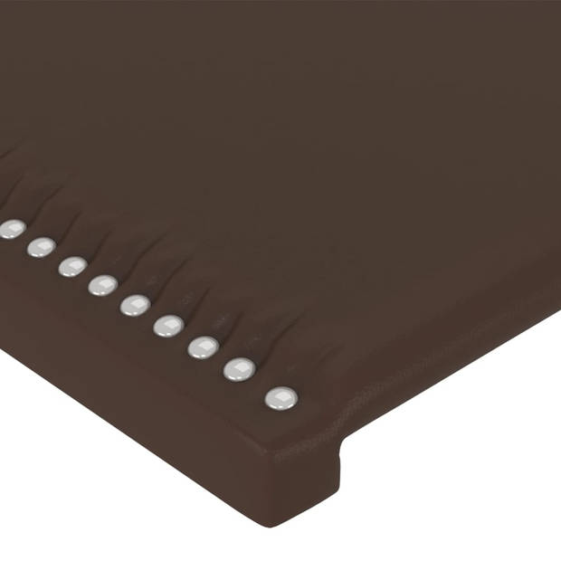 vidaXL Hoofdbord met randen 103x23x78/88 cm kunstleer bruin