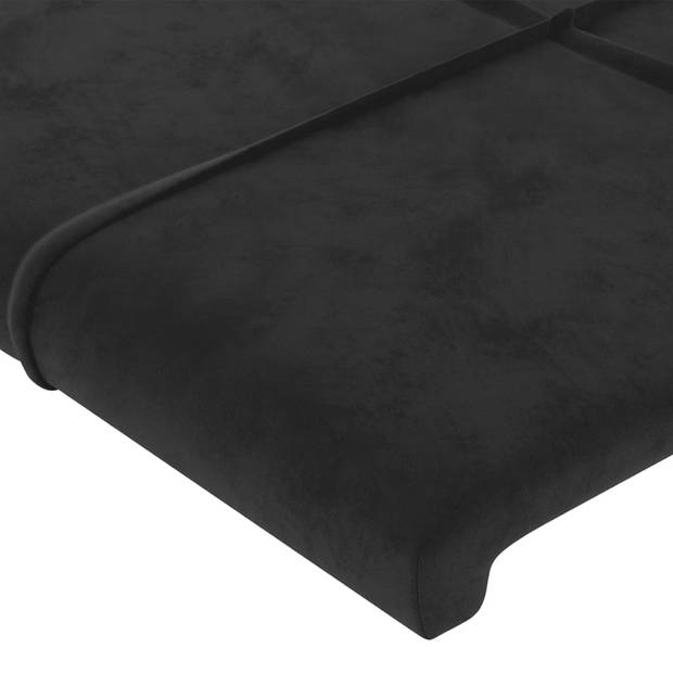 vidaXL Hoofdbord met randen 183x16x78/88 cm fluweel zwart