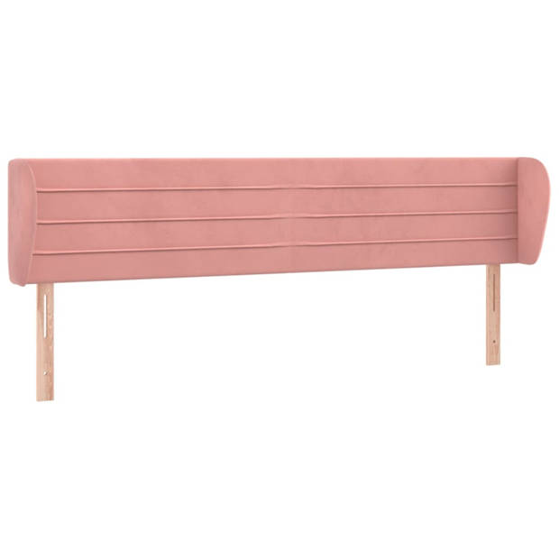 vidaXL Hoofdbord met randen 183x23x78/88 cm fluweel roze