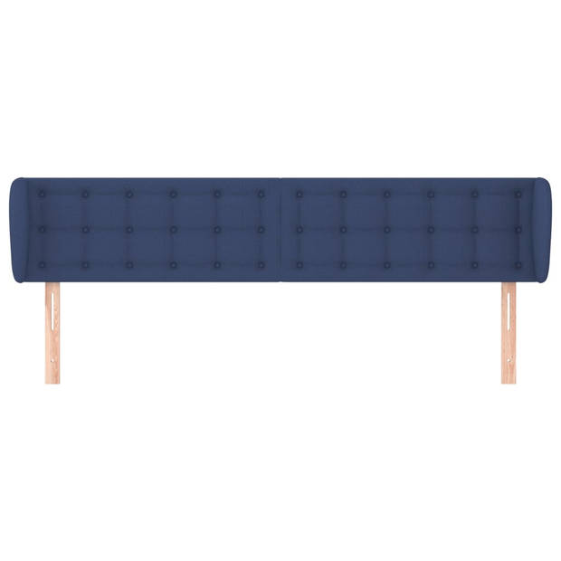 vidaXL Hoofdbord met randen 163x23x78/88 cm stof blauw