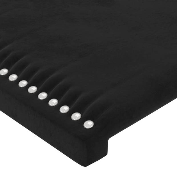 vidaXL Hoofdbord met randen 163x23x118/128 cm fluweel zwart