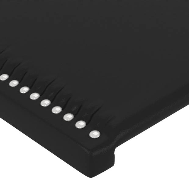 vidaXL Hoofdbord met randen 203x16x78/88 cm kunstleer zwart