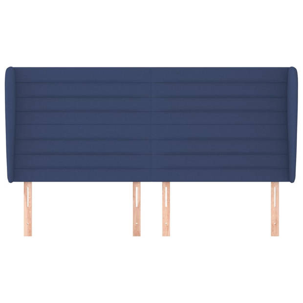 vidaXL Hoofdbord met randen 203x23x118/128 cm stof blauw