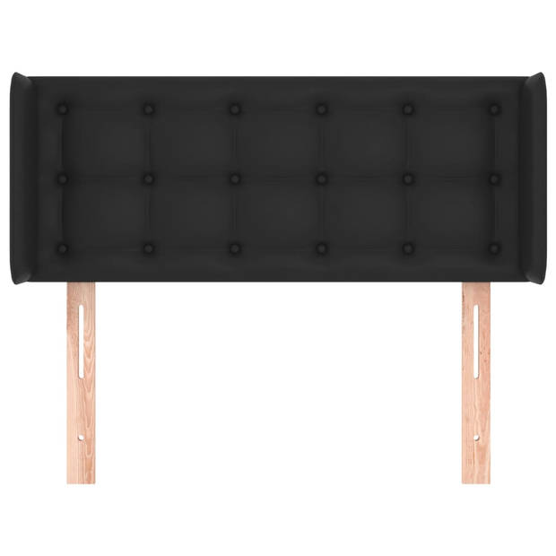 vidaXL Hoofdbord met randen 93x16x78/88 cm kunstleer zwart