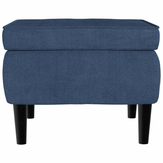 vidaXL Fauteuil met voetenbank fluweel blauw