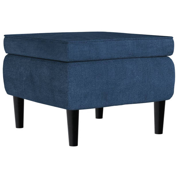 vidaXL Fauteuil met voetenbank fluweel blauw