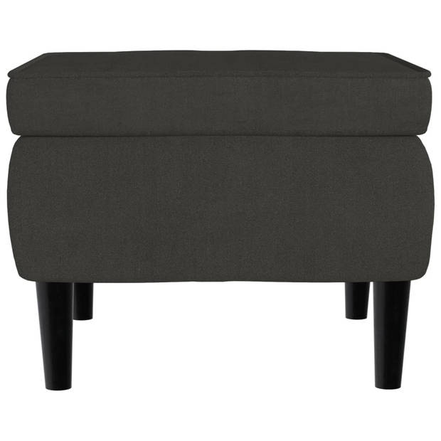 The Living Store Relaxstoel Donkergrijs - Armstoel met Voetenbank - Fluweel - 81x90x96.5 cm