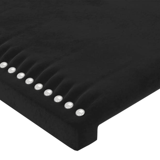 vidaXL Hoofdbord met randen 203x16x78/88 cm fluweel zwart