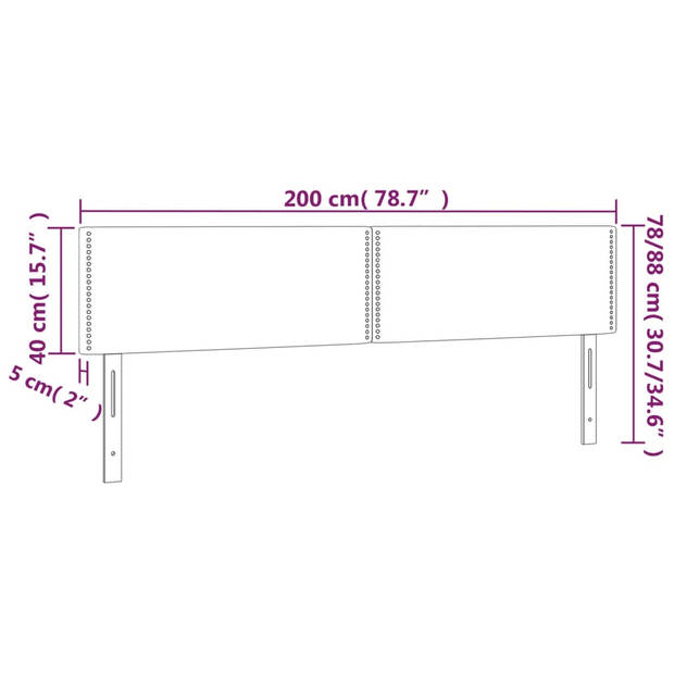 vidaXL Hoofdborden 2 st 100x5x78/88 cm fluweel donkerblauw