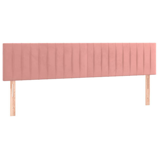 vidaXL Hoofdborden 2 st 100x5x78/88 cm fluweel roze