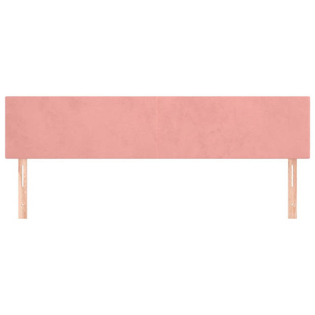 vidaXL Hoofdborden 2 st 100x5x78/88 cm fluweel roze