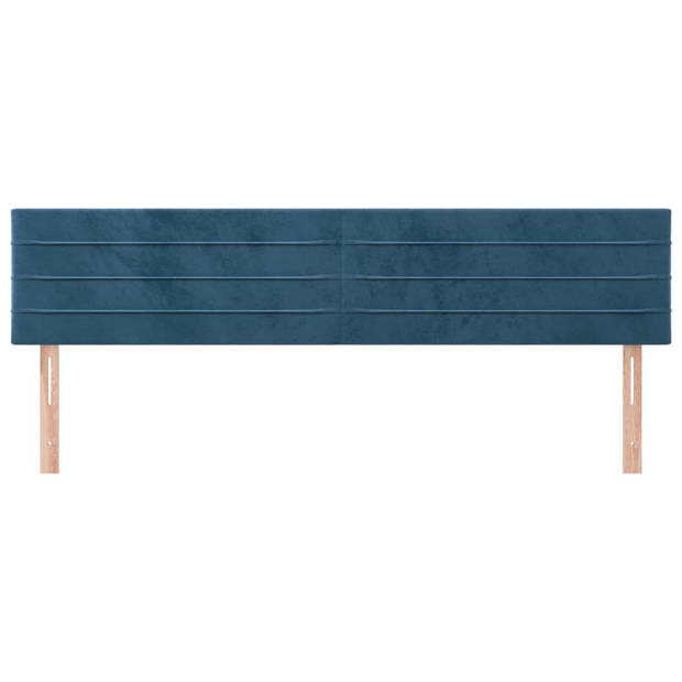 vidaXL Hoofdborden 2 st 100x5x78/88 cm fluweel donkerblauw