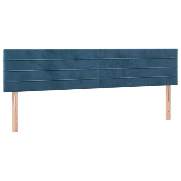 vidaXL Hoofdborden 2 st 100x5x78/88 cm fluweel donkerblauw