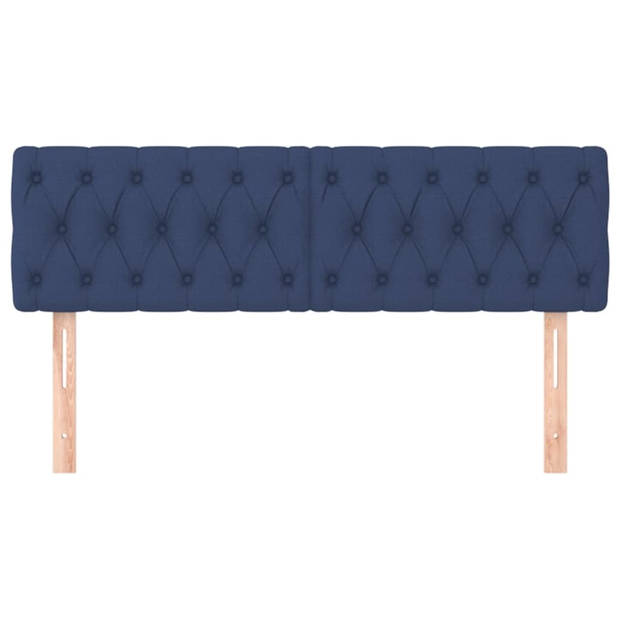 vidaXL Hoofdborden 2 st 72x7x78/88 cm stof blauw