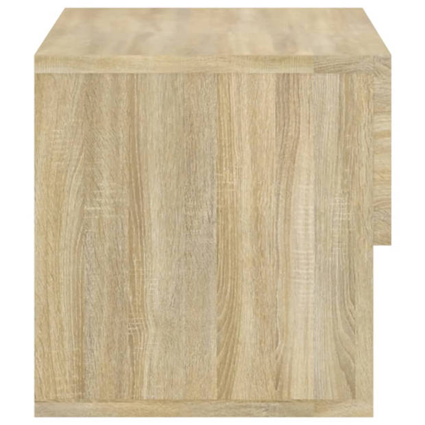 The Living Store Wandnachtkast - Sonoma Eiken - Multifunctioneel - 46 x 29.5 x 30 cm - Bewerkt Hout