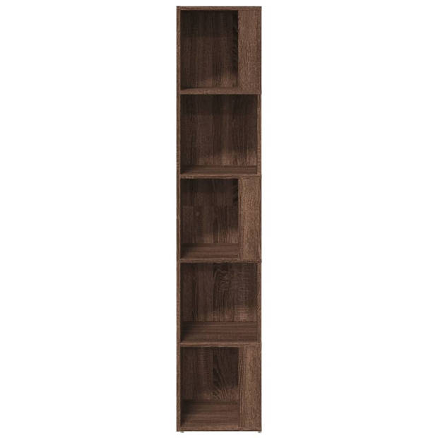 vidaXL Hoekkast 33x33x164,5 cm bewerkt hout bruin eikenkleur