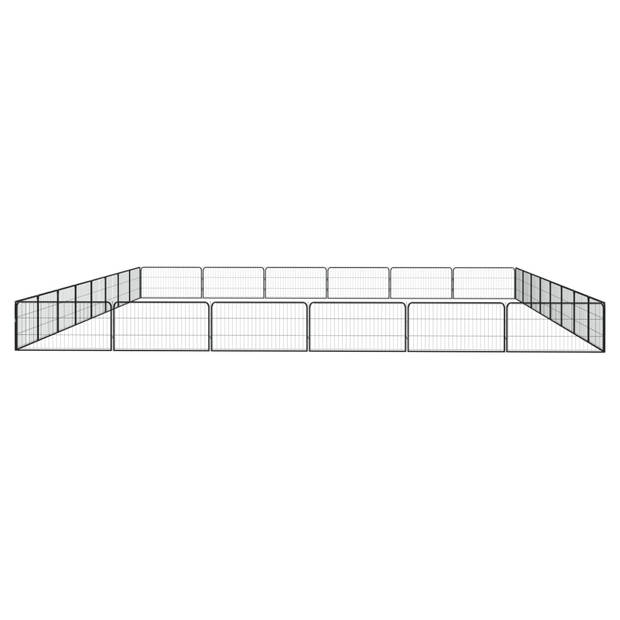 vidaXL Hondenkennel 28 panelen 100x50 cm gepoedercoat staal zwart