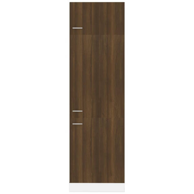 vidaXL Koelkastkast 60x57x207 cm bewerkt hout bruin eikenkleur