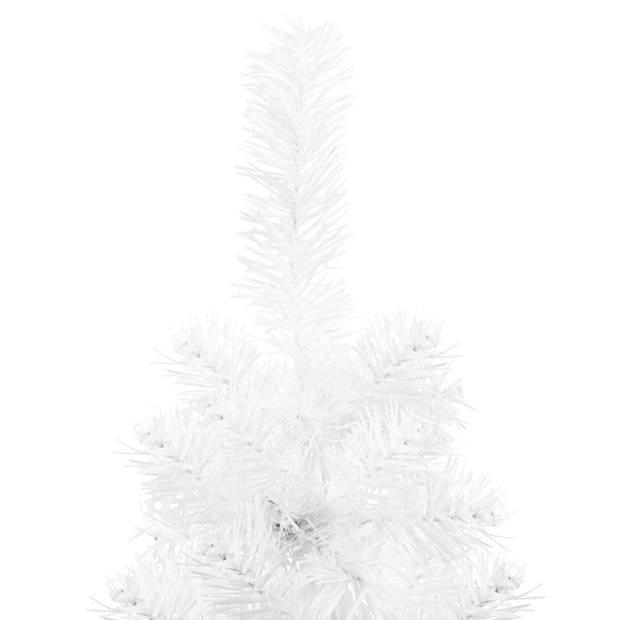 The Living Store Kunstkerstboom - Halve boom - Wit - PVC - 180 cm hoog