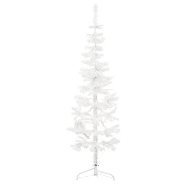 vidaXL Kunstkerstboom half met standaard smal 180 cm wit