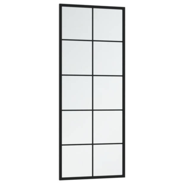 The Living Store Wandspiegel Zwart 100x40cm - Wandmontage - 3mm dik glas