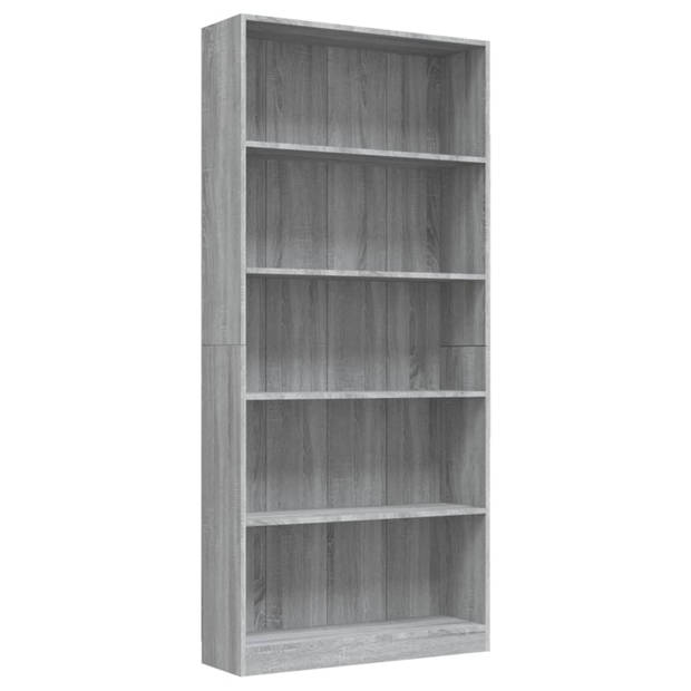 vidaXL Boekenkast 80x24x175 cm bewerkt hout grijs sonoma eikenkleurig