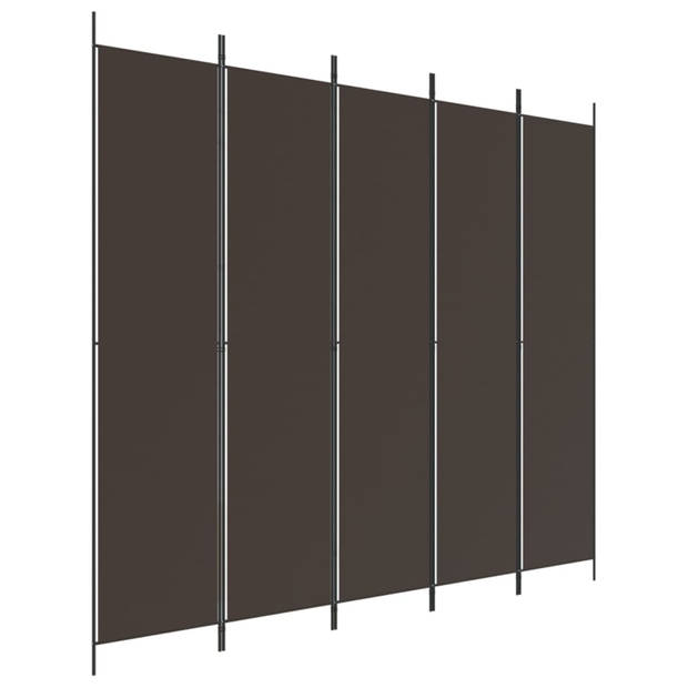 vidaXL Kamerscherm met 5 panelen 250x220 cm stof bruin