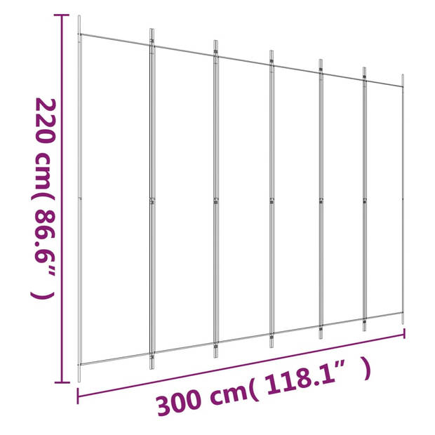 vidaXL Kamerscherm met 6 panelen 300x220 cm stof antracietkleurig